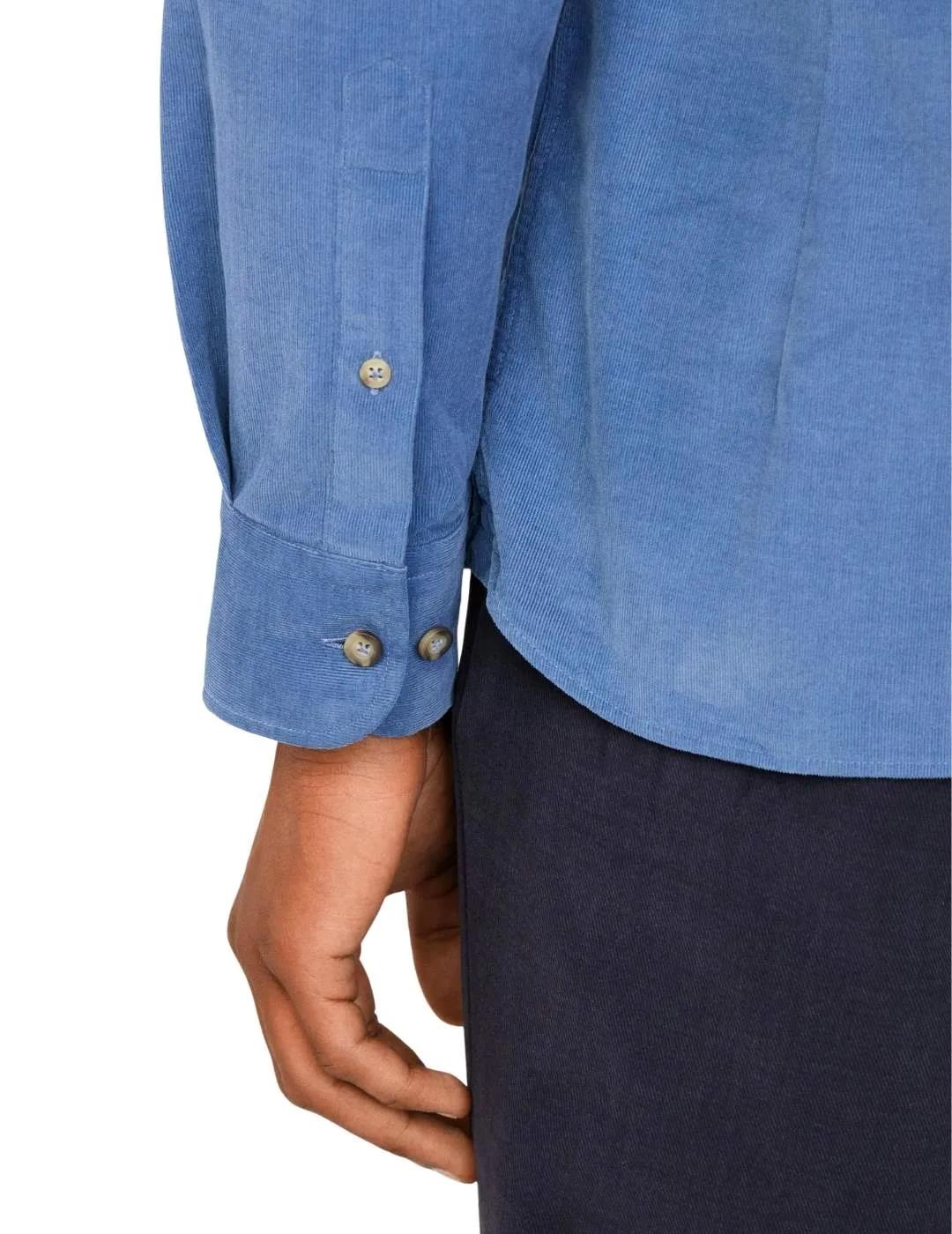 Hackett Camisa de pana canalé fit tailored Azul