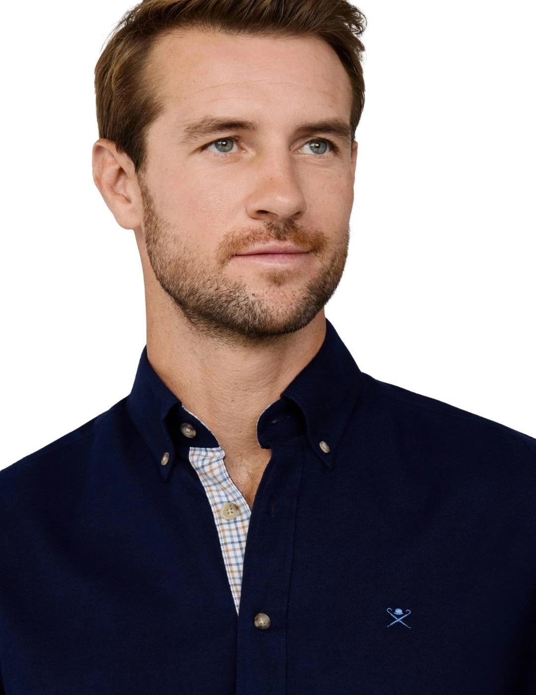 Hackett Camisa de franela Azul marino
