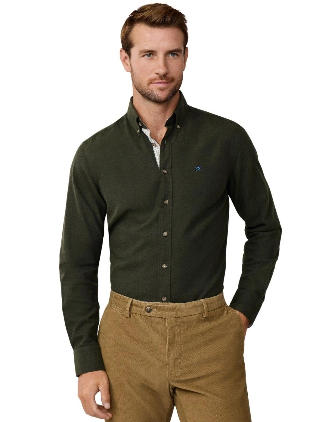 Hackett Camisa de franela Verde oscuro