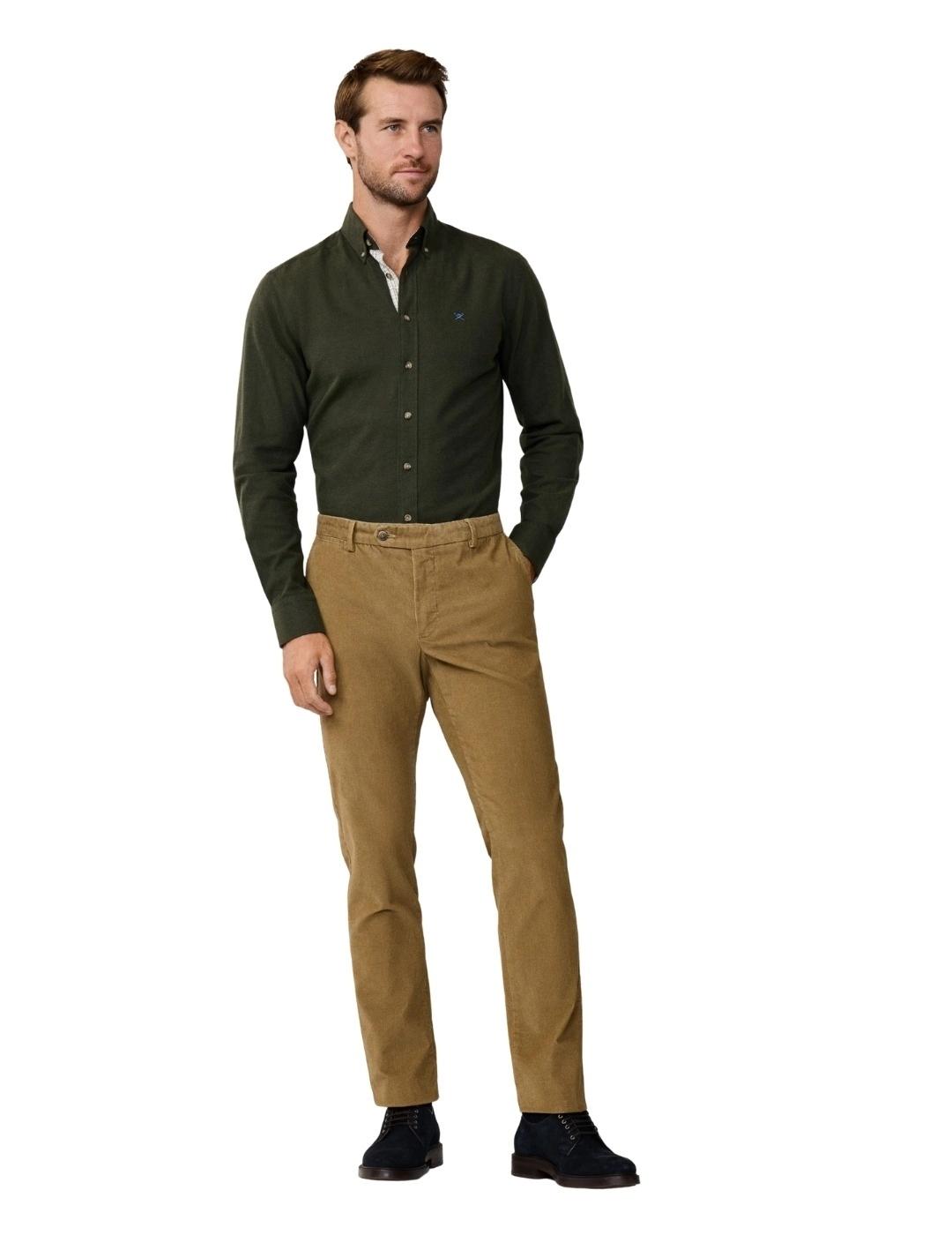 Hackett Camisa de franela Verde oscuro