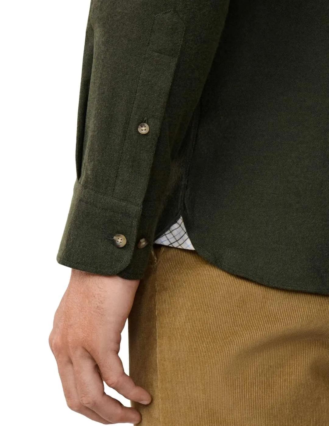 Hackett Camisa de franela Verde oscuro