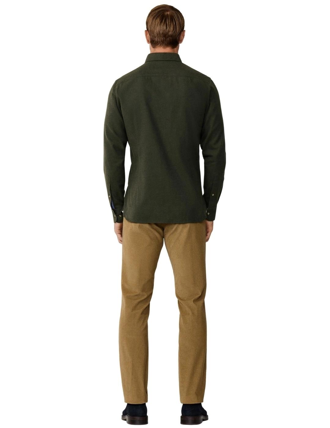 Hackett Camisa de franela Verde oscuro