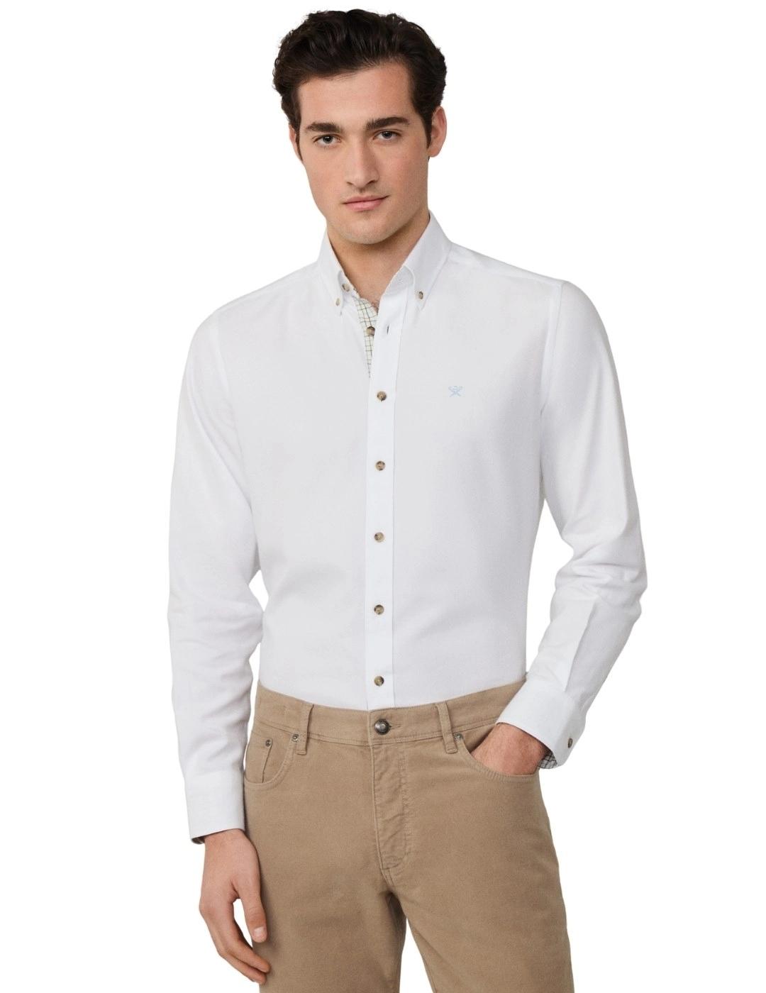 Hackett Camisa de franela Blanca