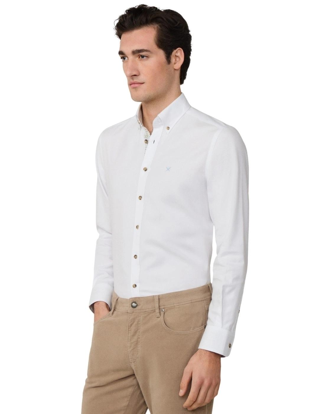 Hackett Camisa de franela Blanca