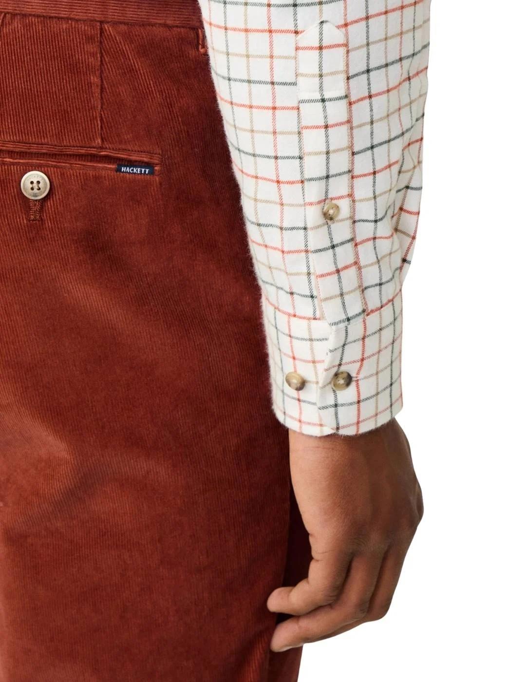 Hackett Camisa Blanca con cuadros de colores