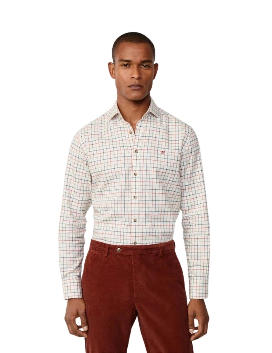 Hackett Camisa Blanca con cuadros de colores