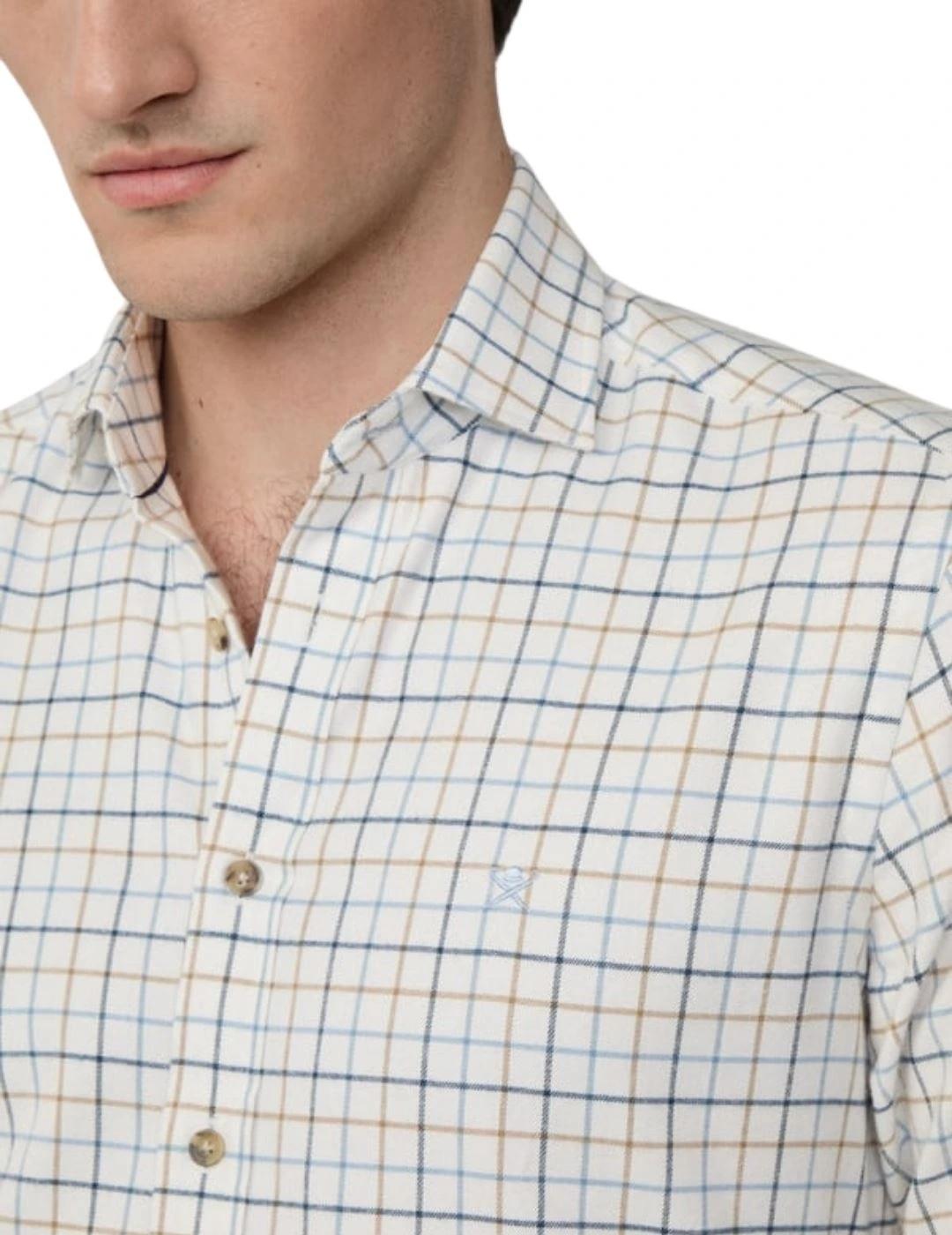 Hackett Camisa Blanca con cuadros de colores