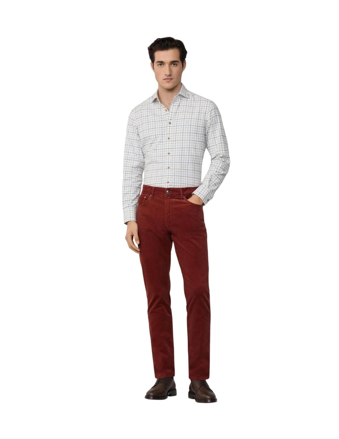 Hackett Camisa Blanca con cuadros de colores