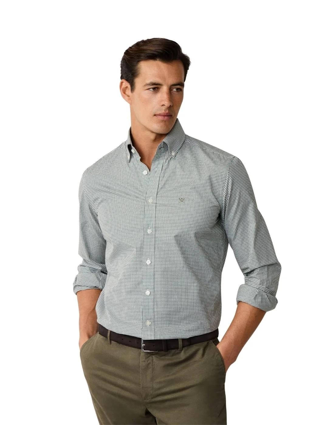 Hackett Camisa Verde cuadros pequeños