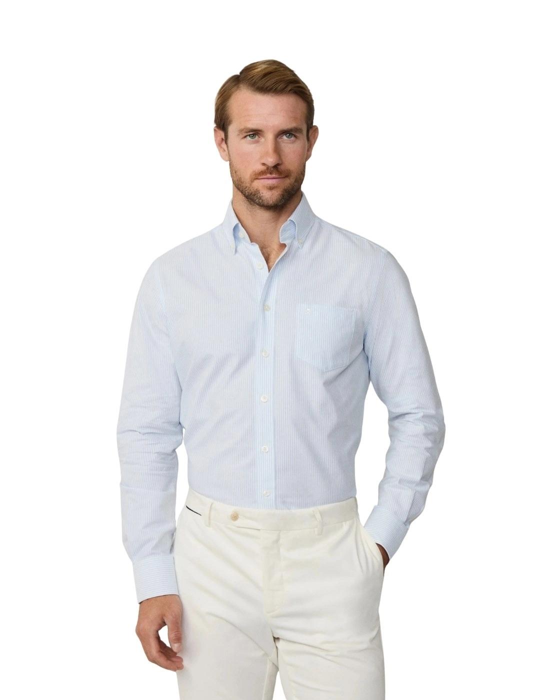 Hackett Camisa Azul cielo Rayas Oxford