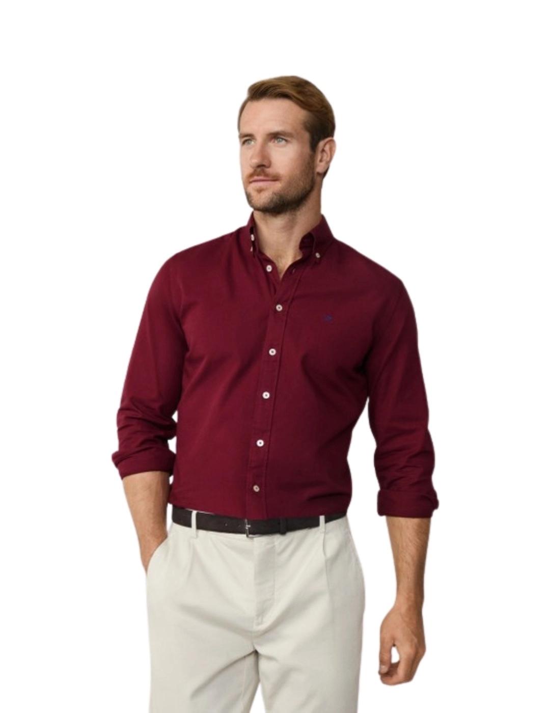 Hackett Camisa Granate Oxford