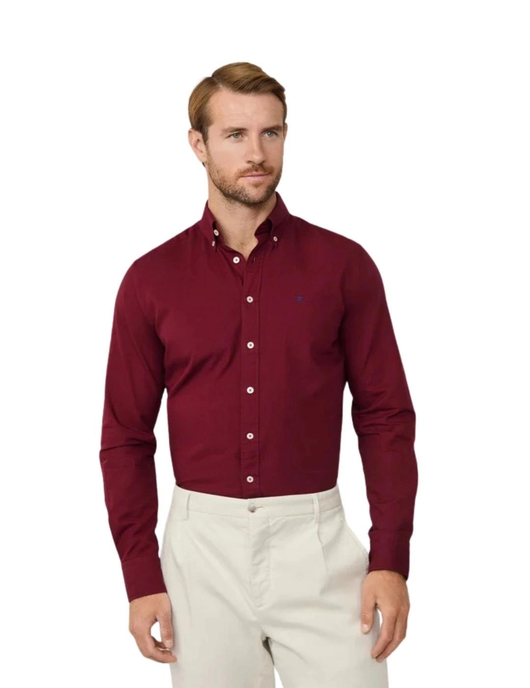 Hackett Camisa Granate Oxford