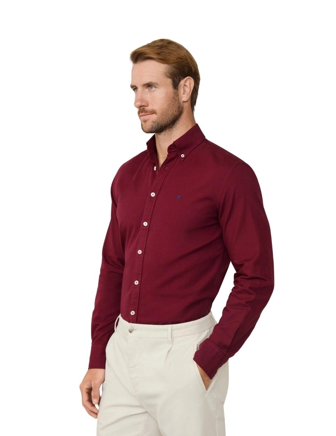 Hackett Camisa Granate Oxford