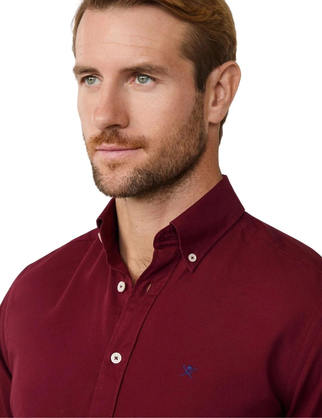 Hackett Camisa Granate Oxford