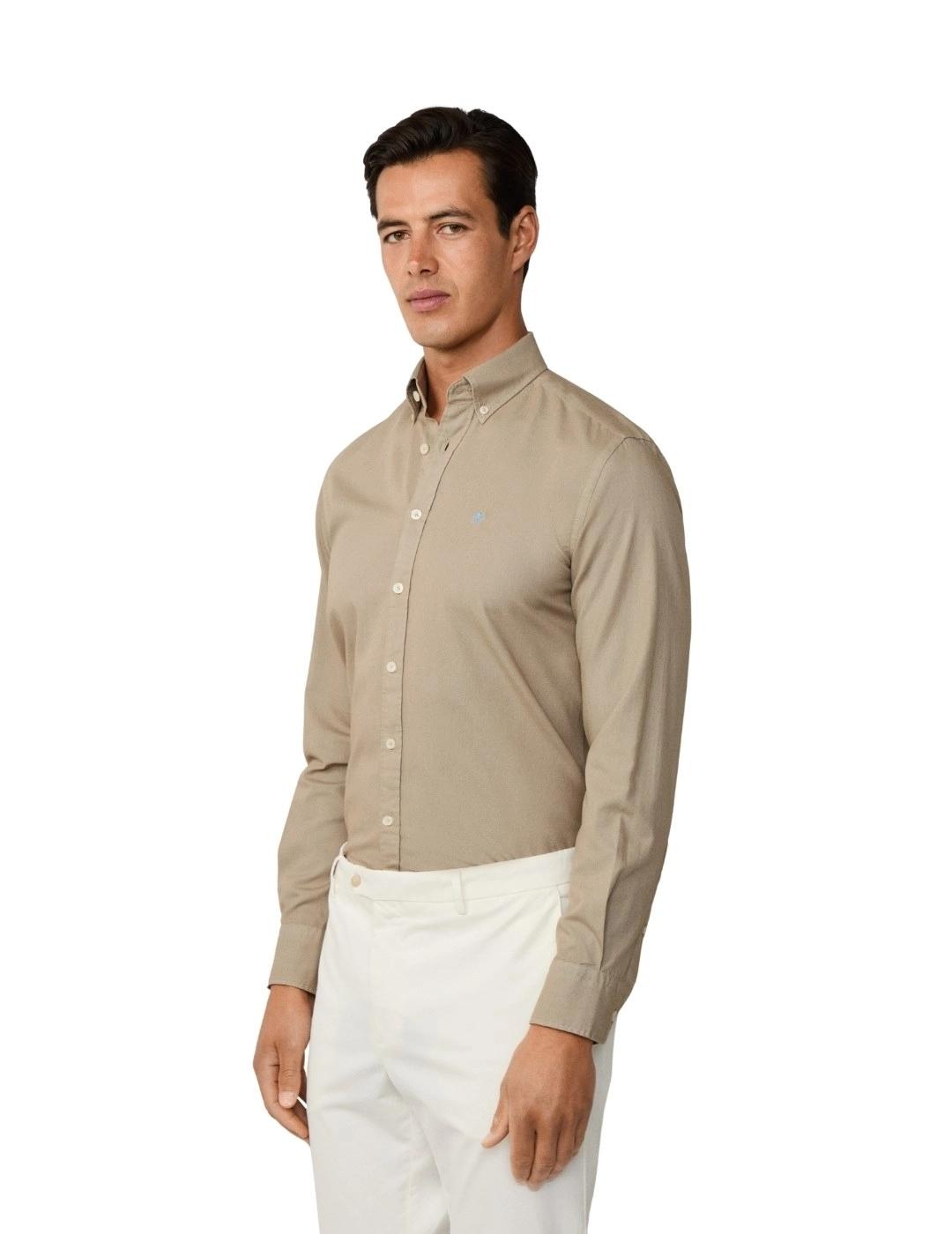 Hackett Camisa Verde laurel Oxford