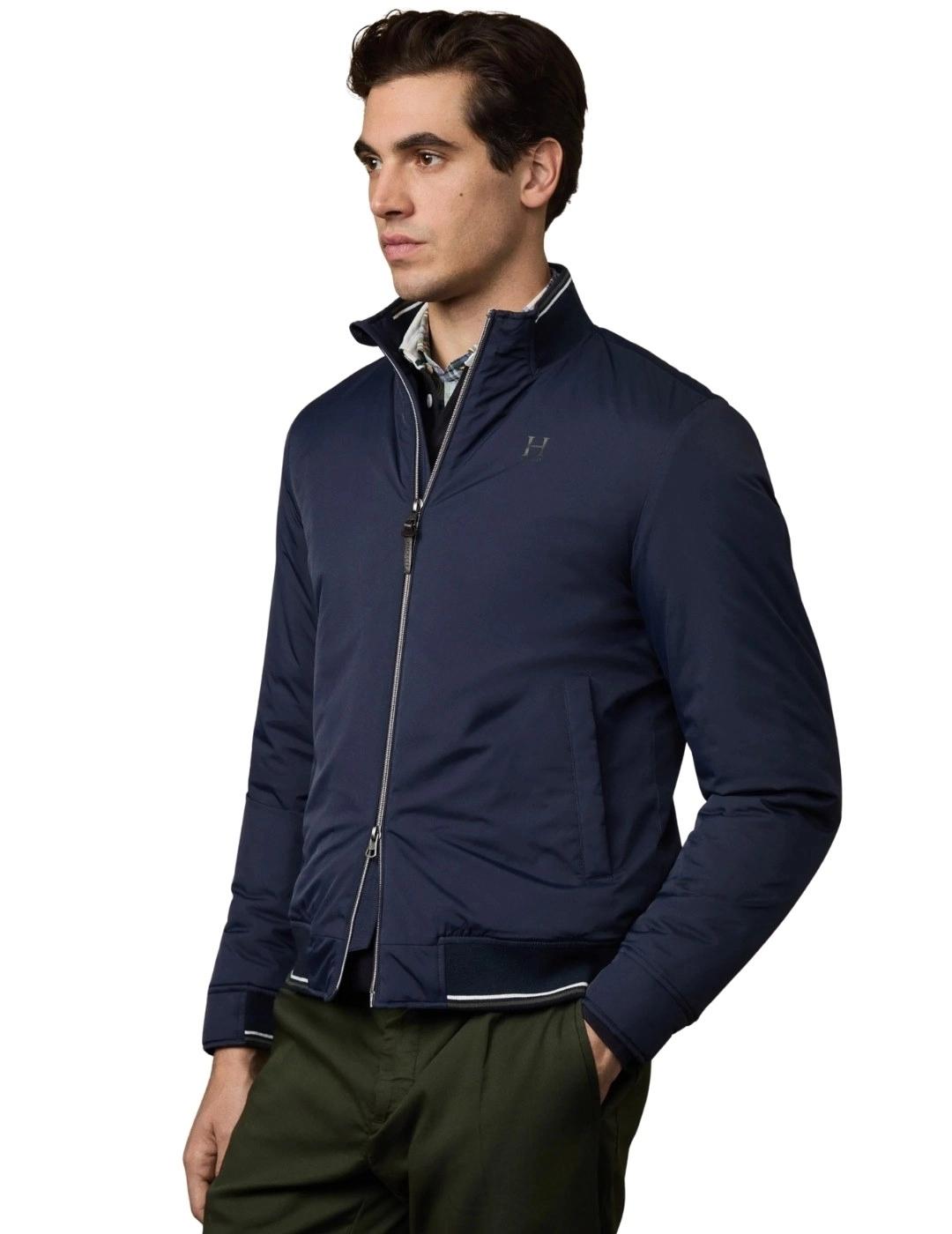 Hackett Chaqueta Bomber con logo Azul oscuro