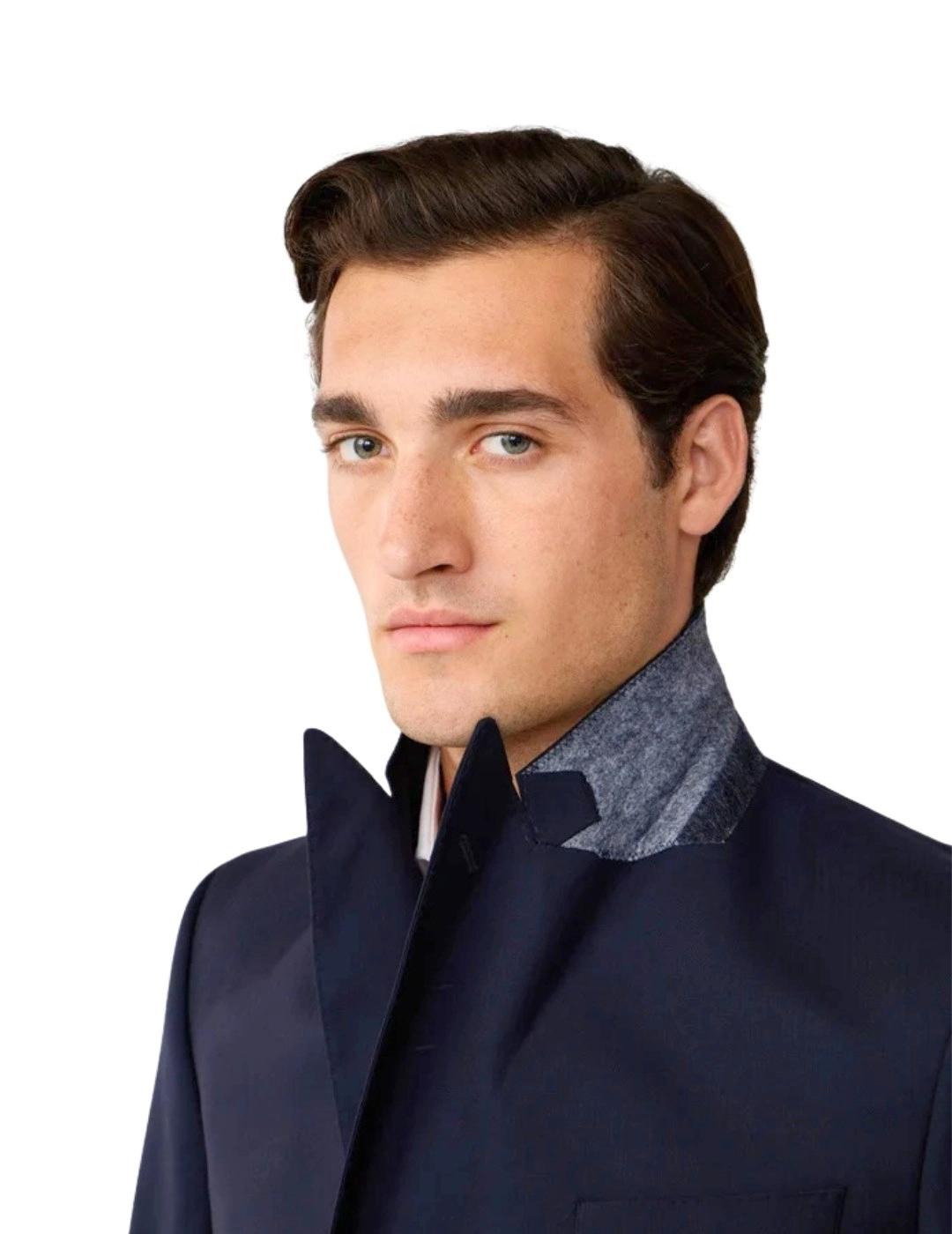 Hackett Traje de lana espiga doble botonadura