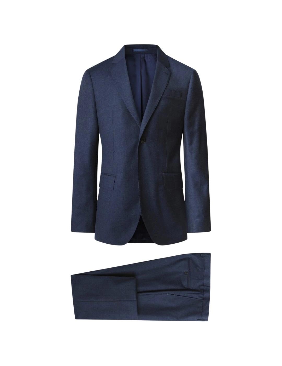 Hackett Traje de lana Sharkskin Azul oscuro