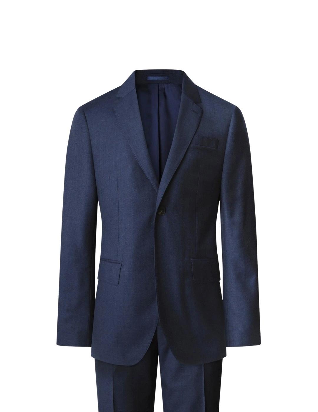 Hackett Traje de lana Sharkskin Azul oscuro