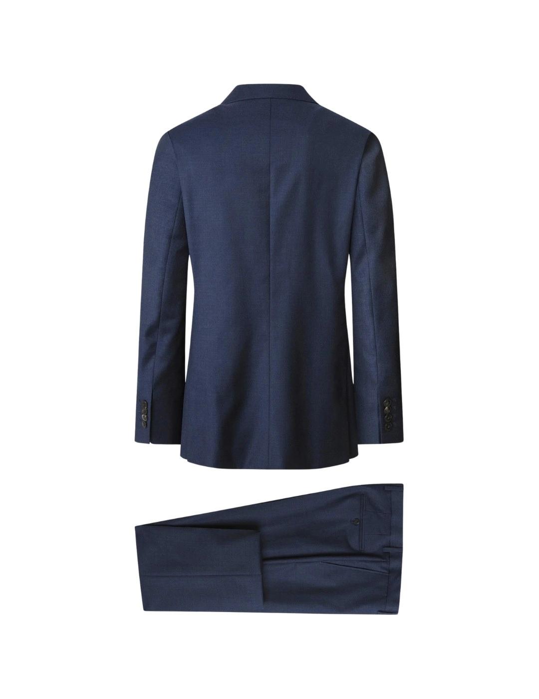 Hackett Traje de lana Sharkskin Azul oscuro