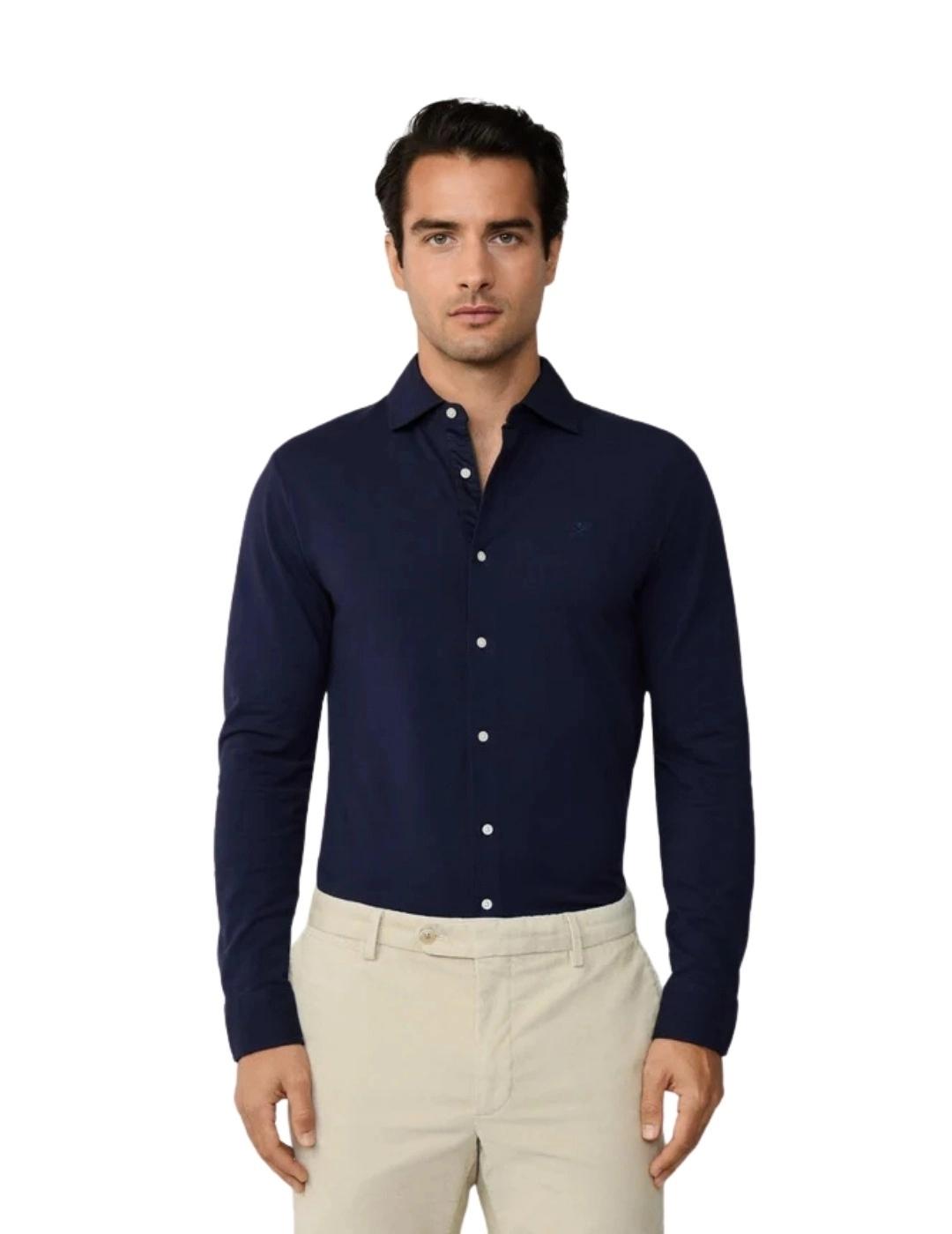 Hackett Polo con botones Azul tinta