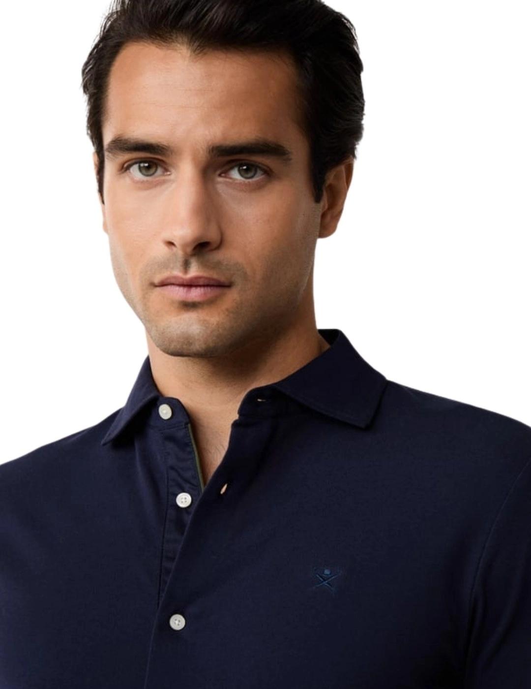 Hackett Polo con botones Azul tinta