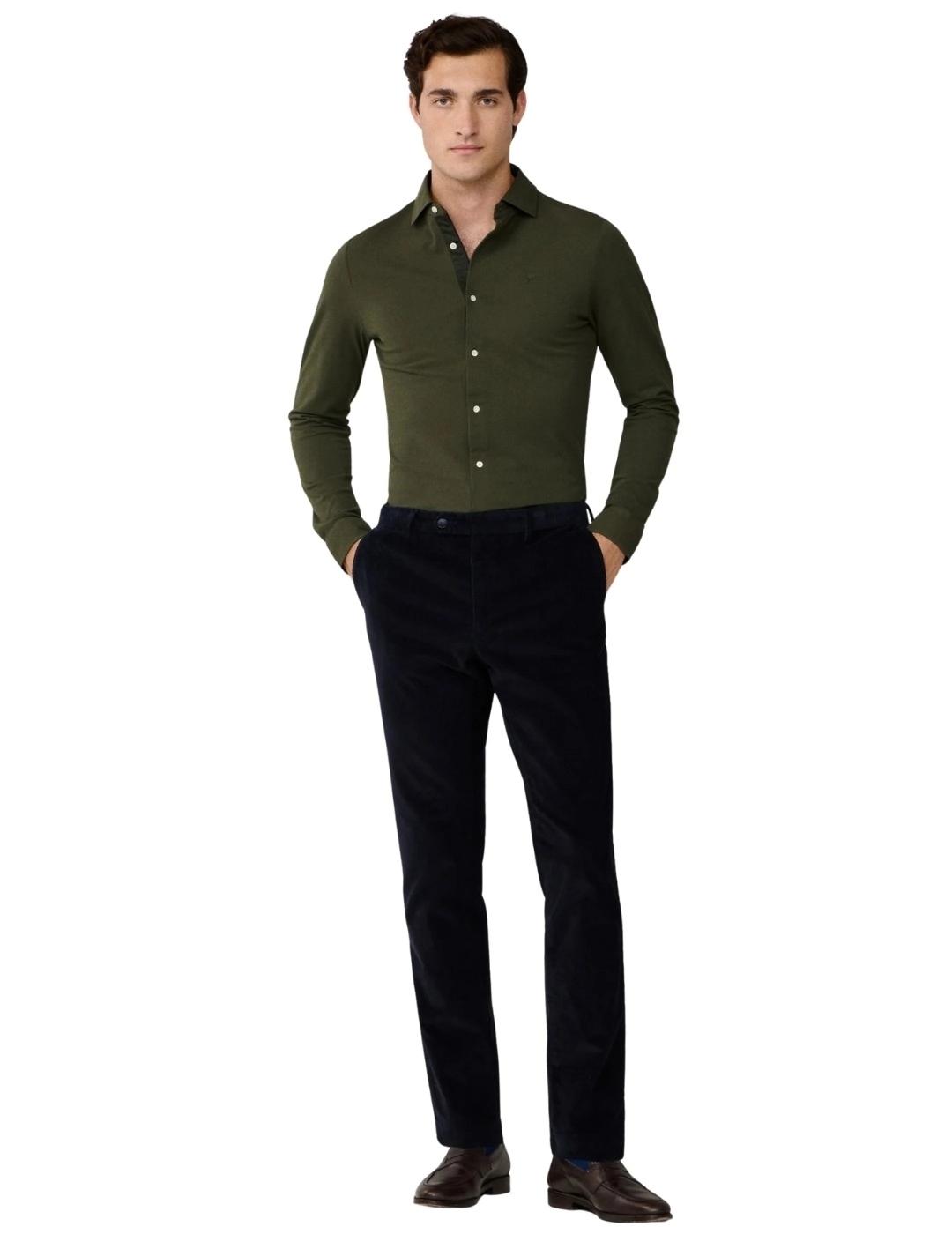 Hackett Polo con botones Verde oscuro