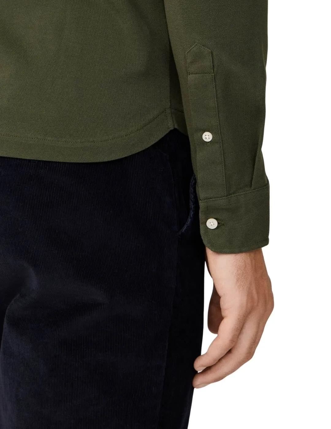 Hackett Polo con botones Verde oscuro