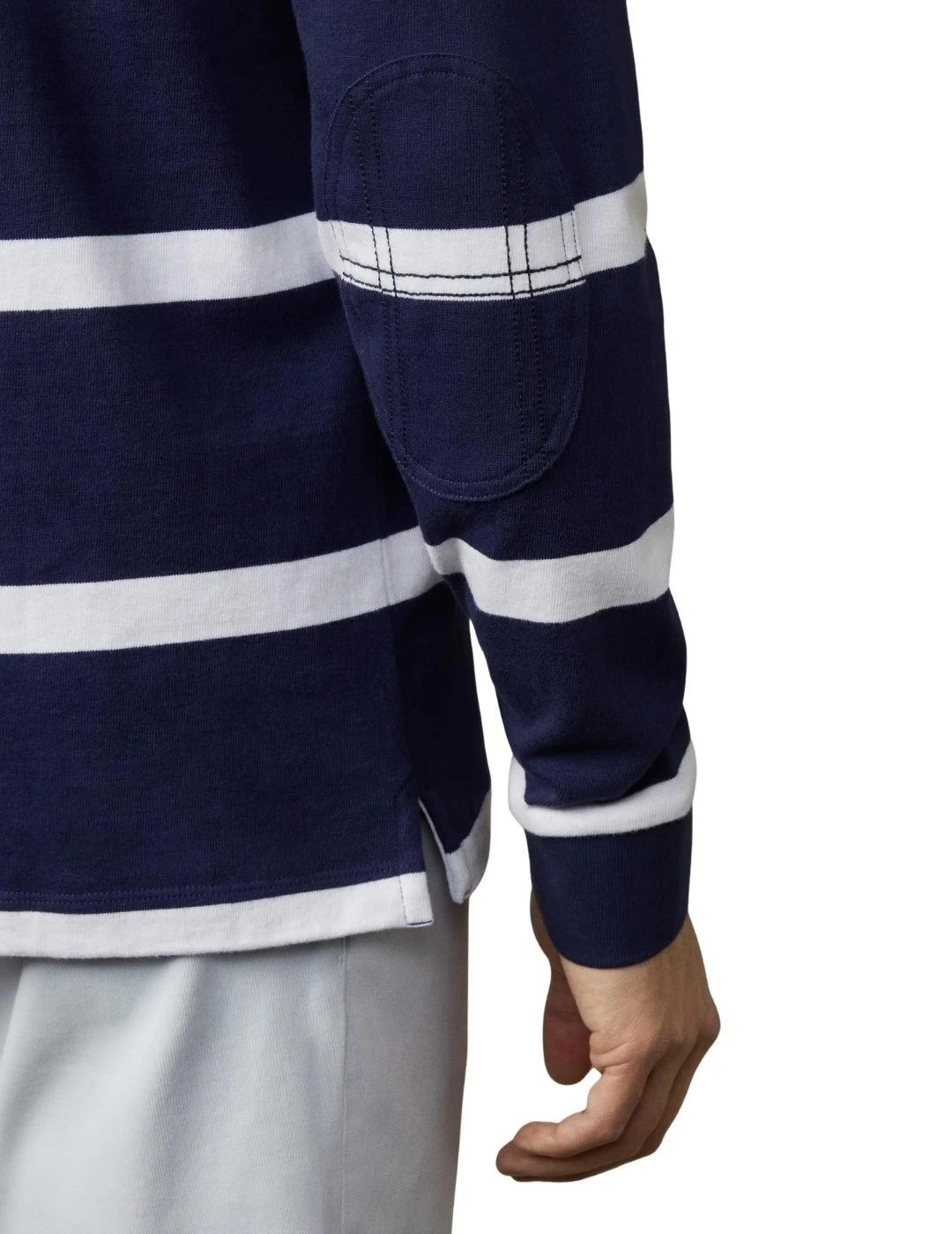 Hackett Polo Rayas Azul marino y blanco Heritage