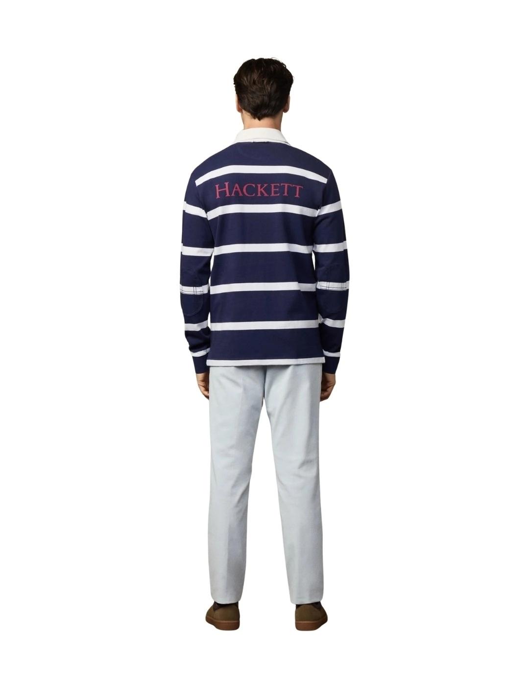 Hackett Polo Rayas Azul marino y blanco Heritage
