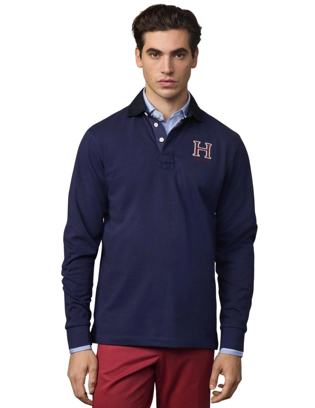 Hackett Polo Rugby con logo Azul tinta