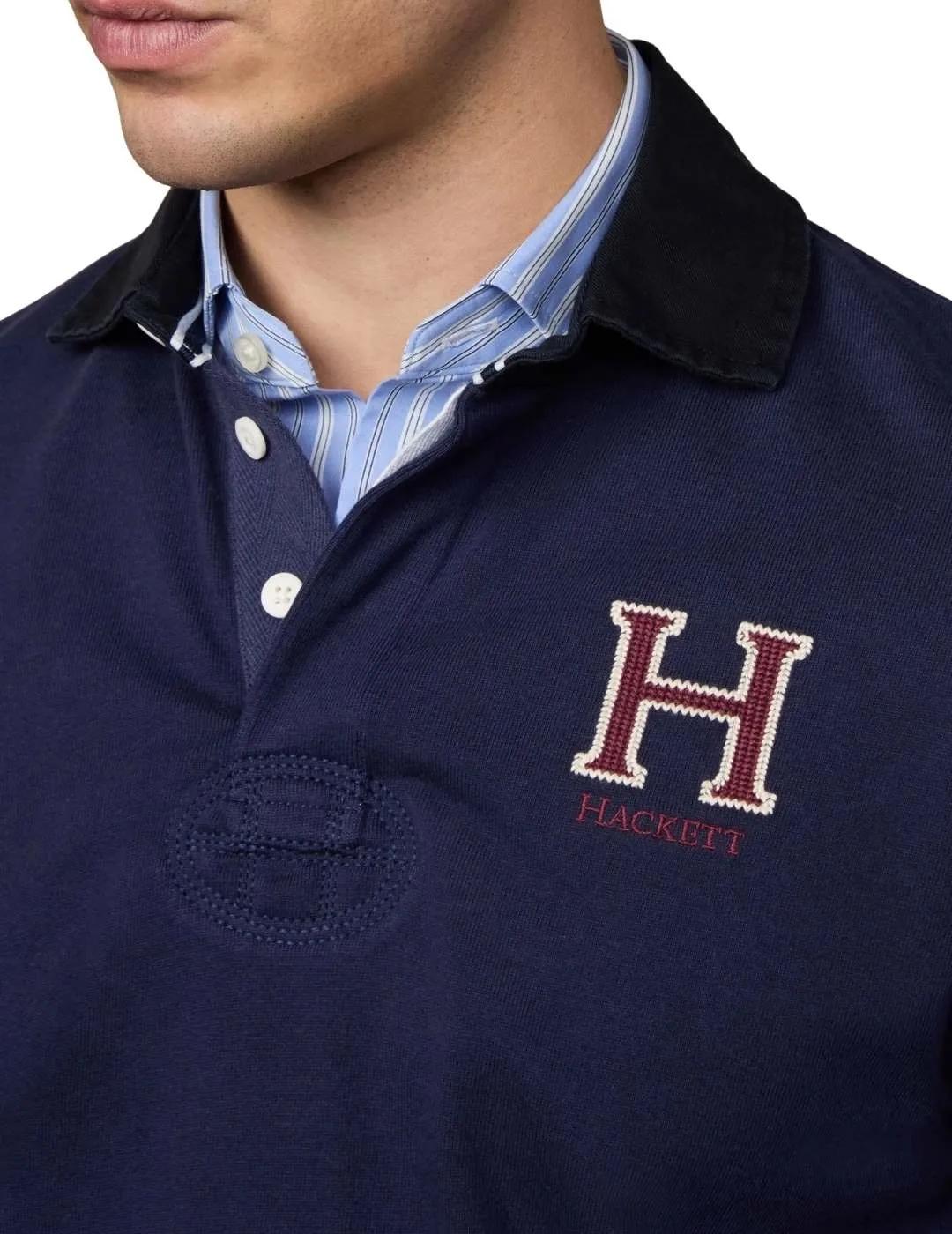 Hackett Polo Rugby con logo Azul tinta