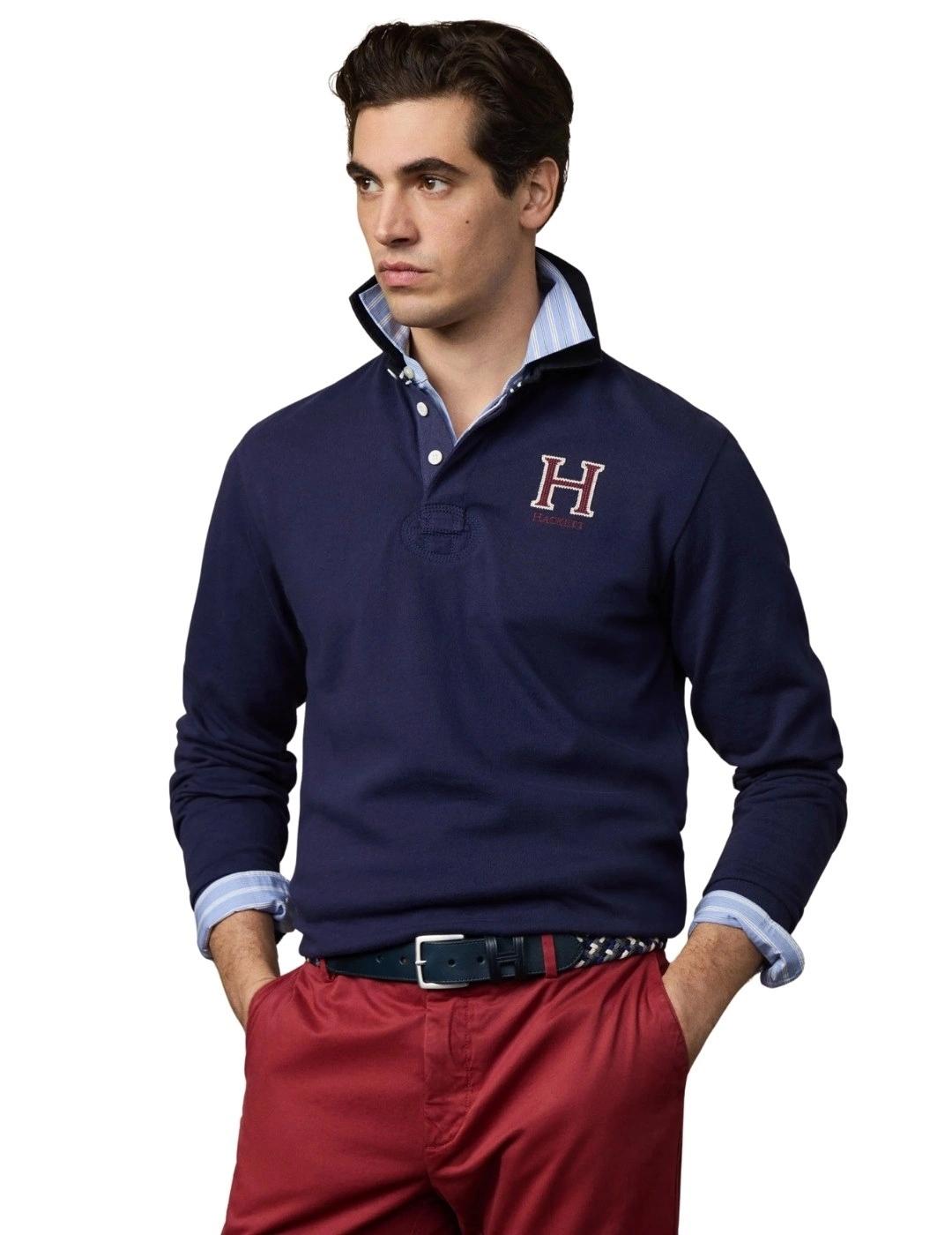 Hackett Polo Rugby con logo Azul tinta