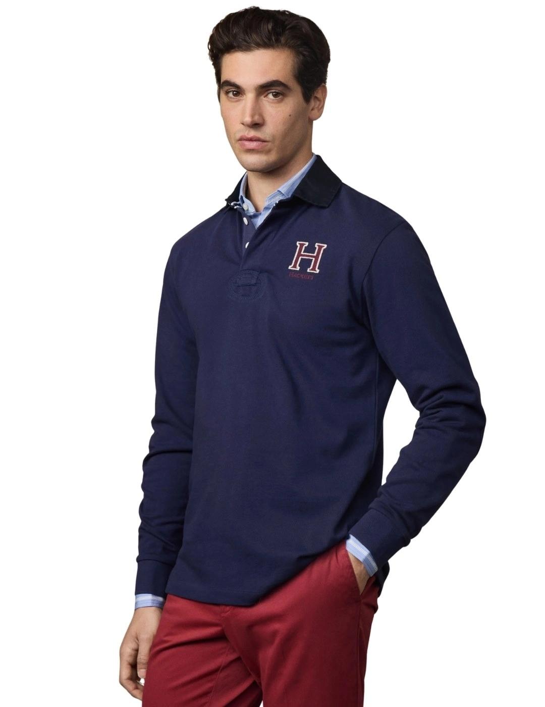 Hackett Polo Rugby con logo Azul tinta