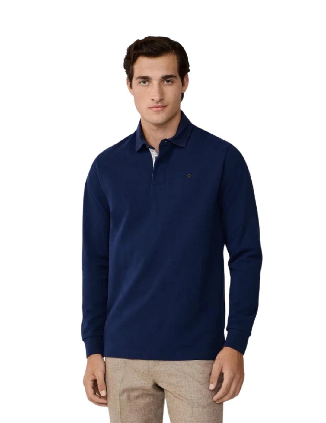 Hackett Polo Manga larga Azul tinta