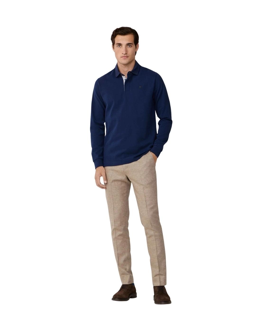 Hackett Polo Manga larga Azul tinta