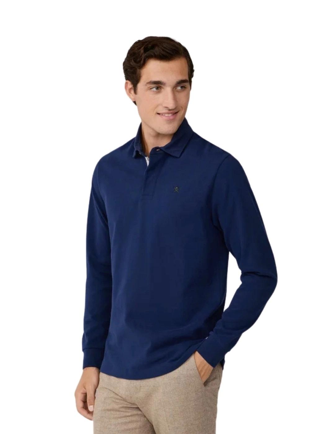 Hackett Polo Manga larga Azul tinta