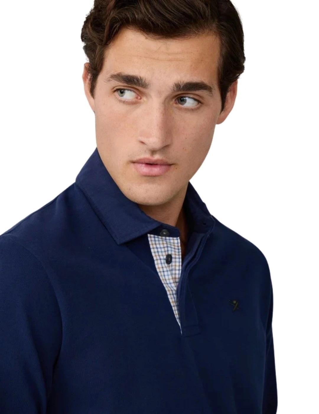 Hackett Polo Manga larga Azul tinta