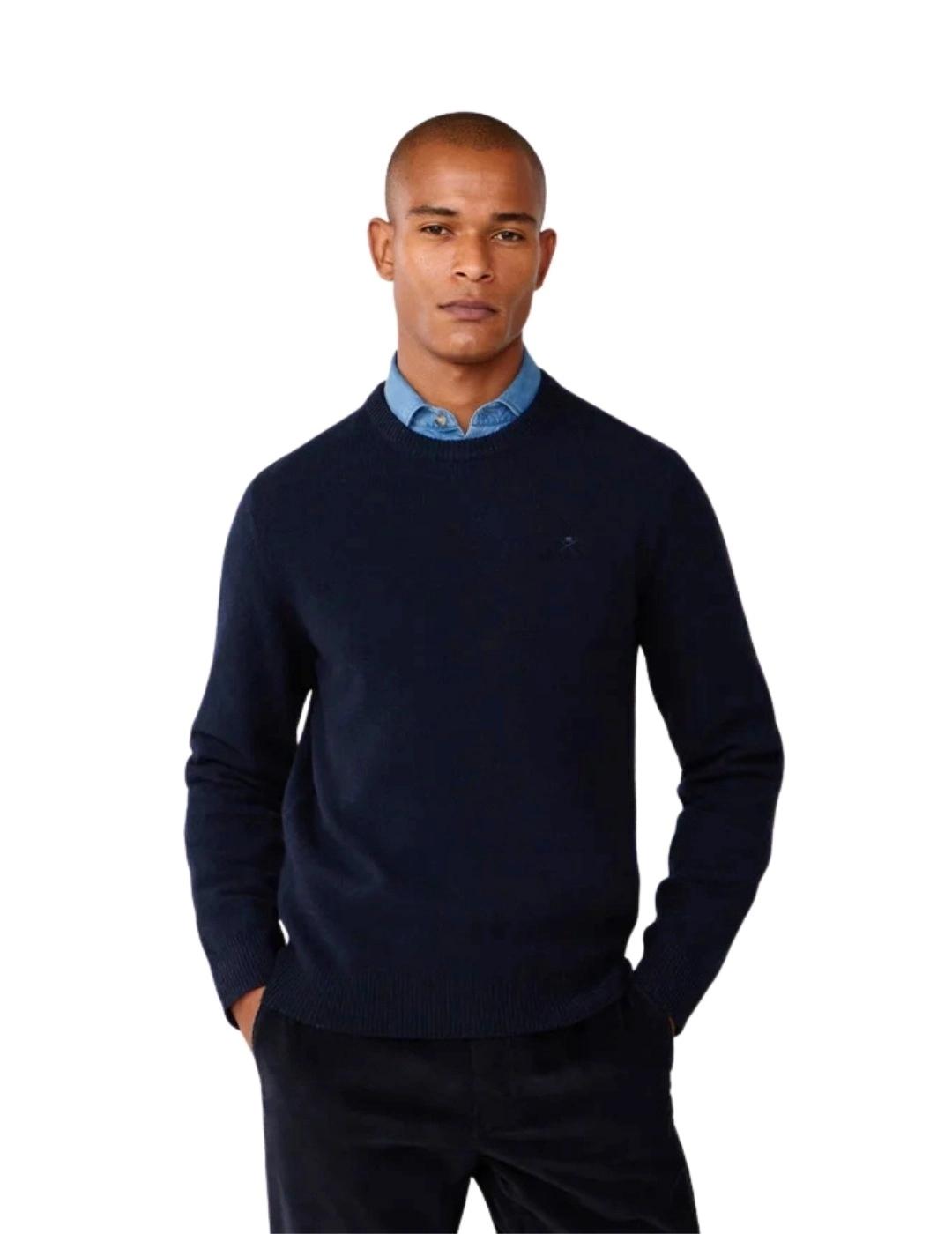 Hackett Jersey de lana cuello redondo Azul marino