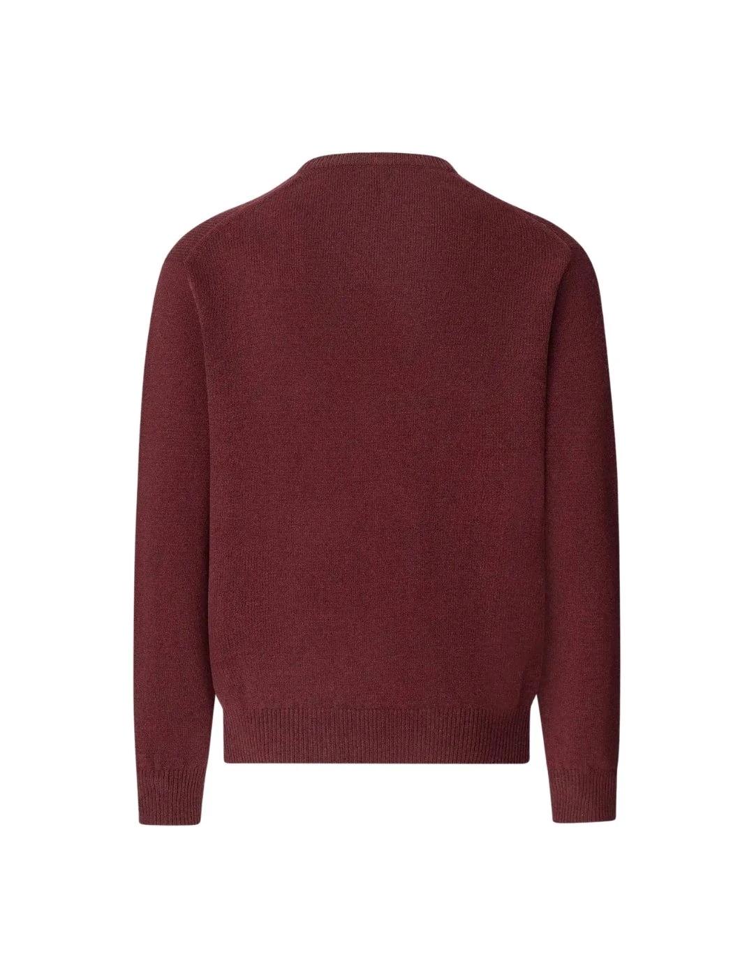 Hackett Jersey de lana cuello pico Granate