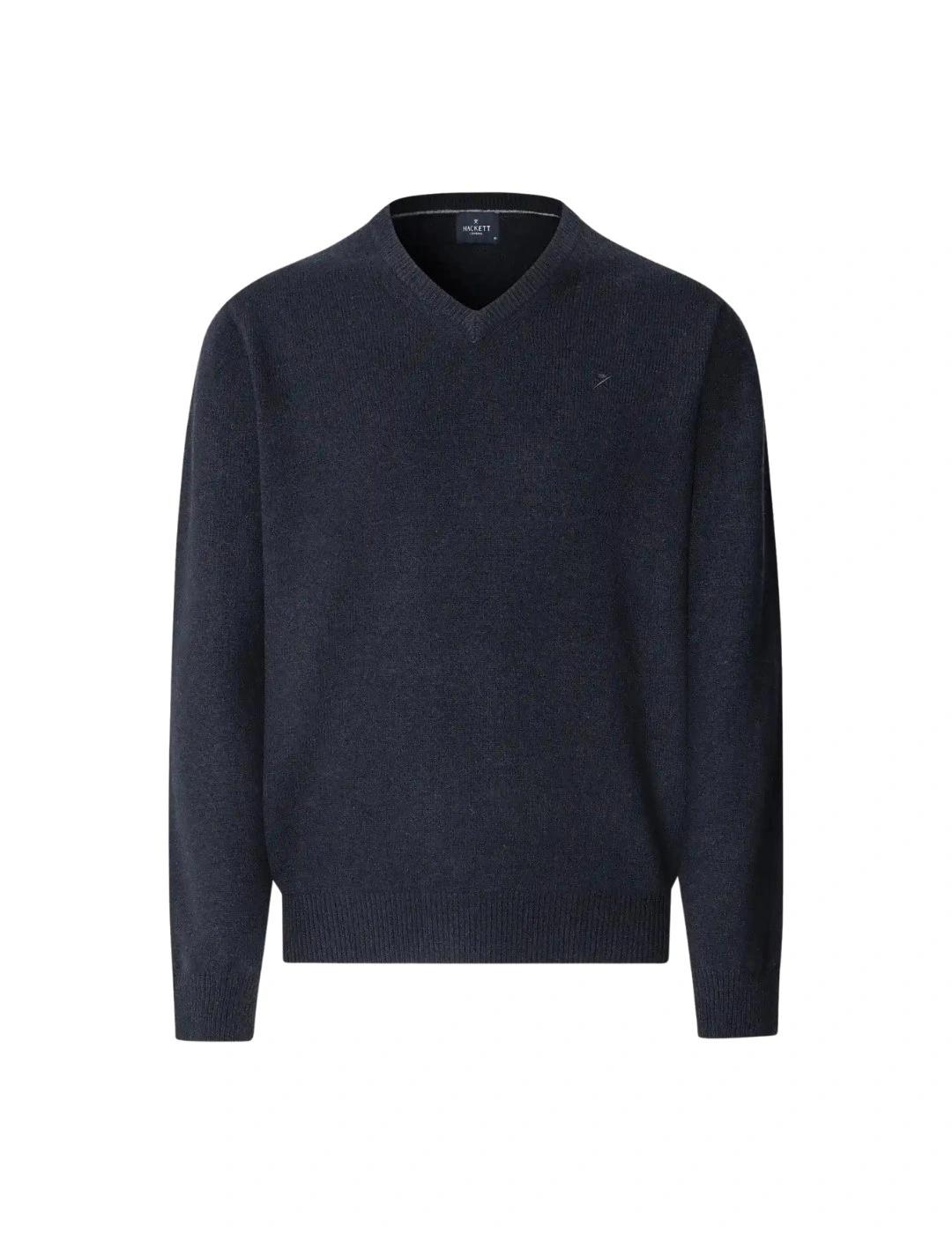 Hackett Jersey de lana cuello pico Azul medianoche