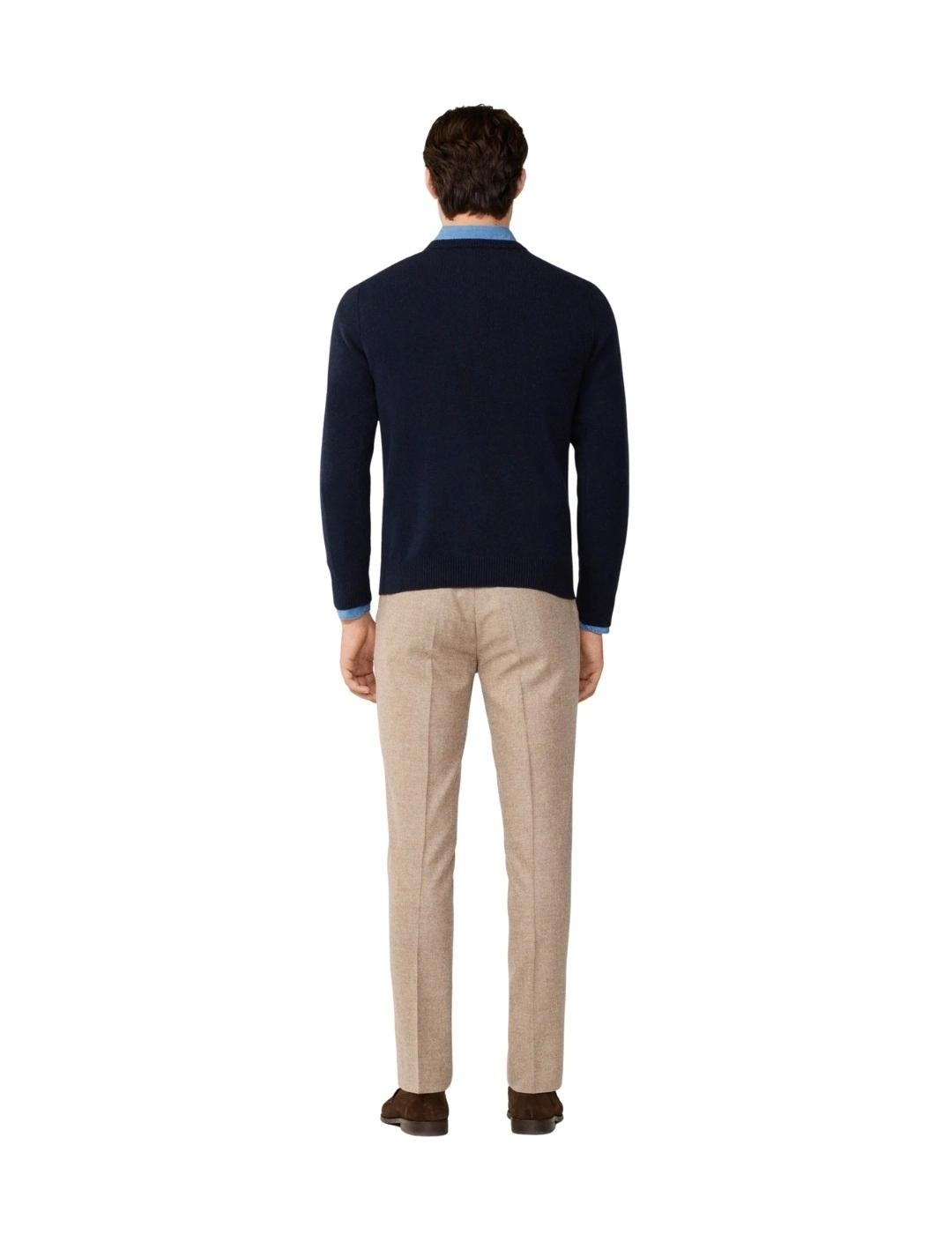 Hackett Jersey de lana cuello pico Azul medianoche