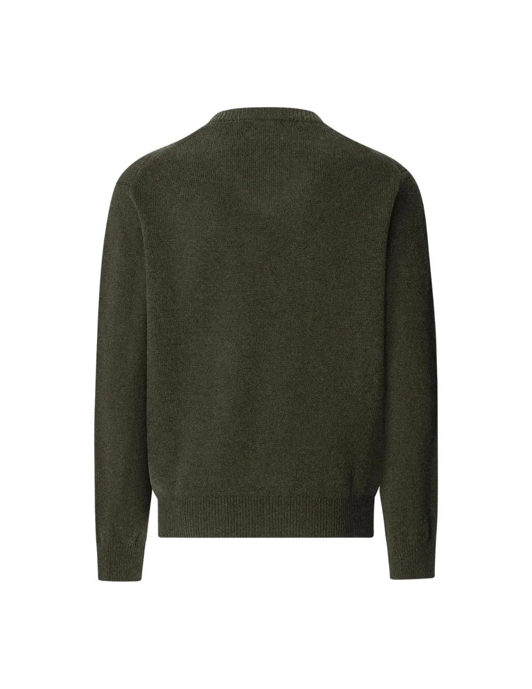 Hackett Jersey de lana cuello pico Verde oscuro