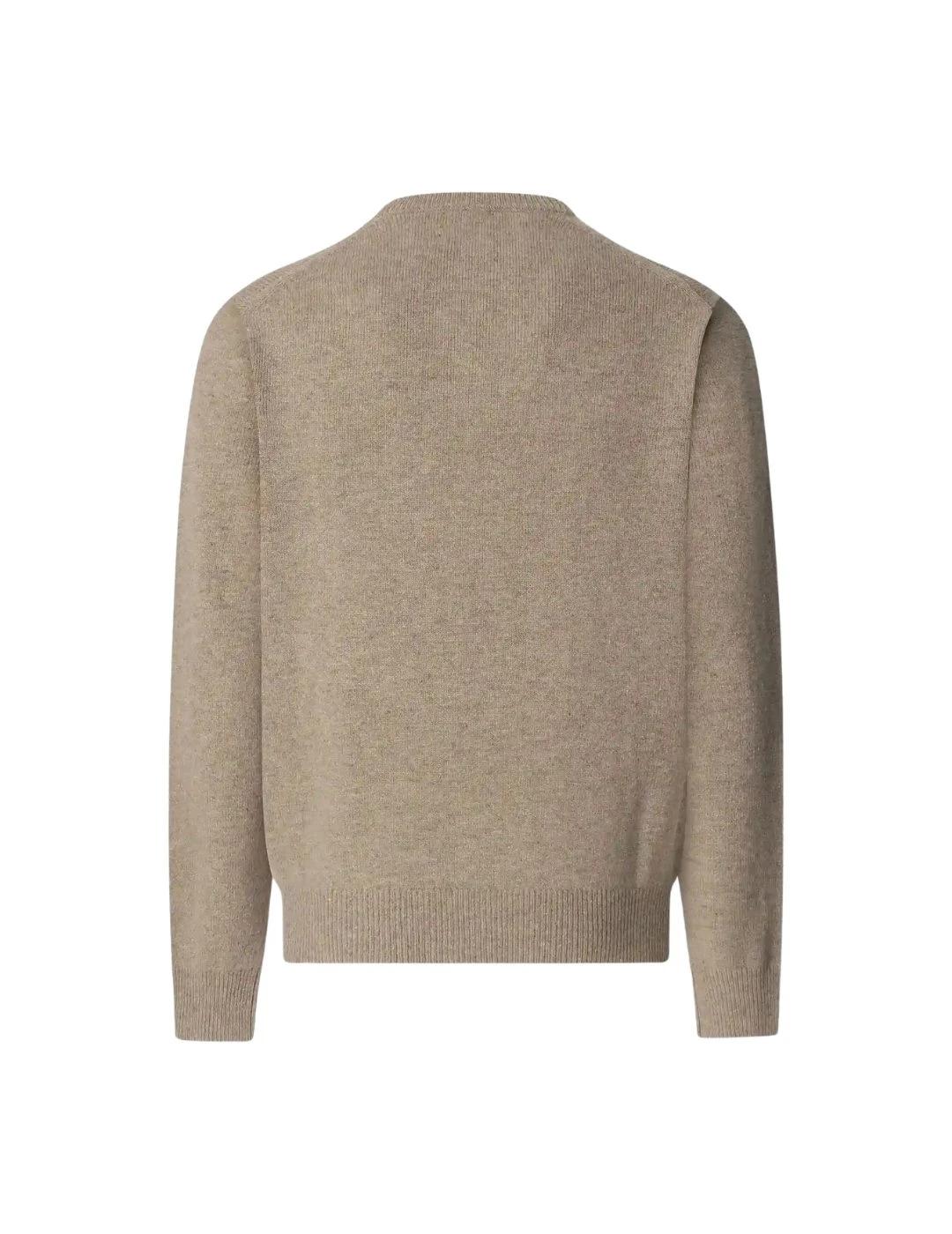 Hackett Jersey de lana cuello pico Beige