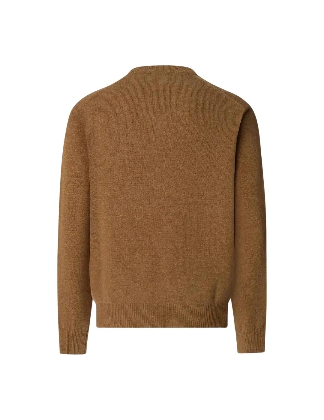 Hackett Jersey de lana cuello pico Camel