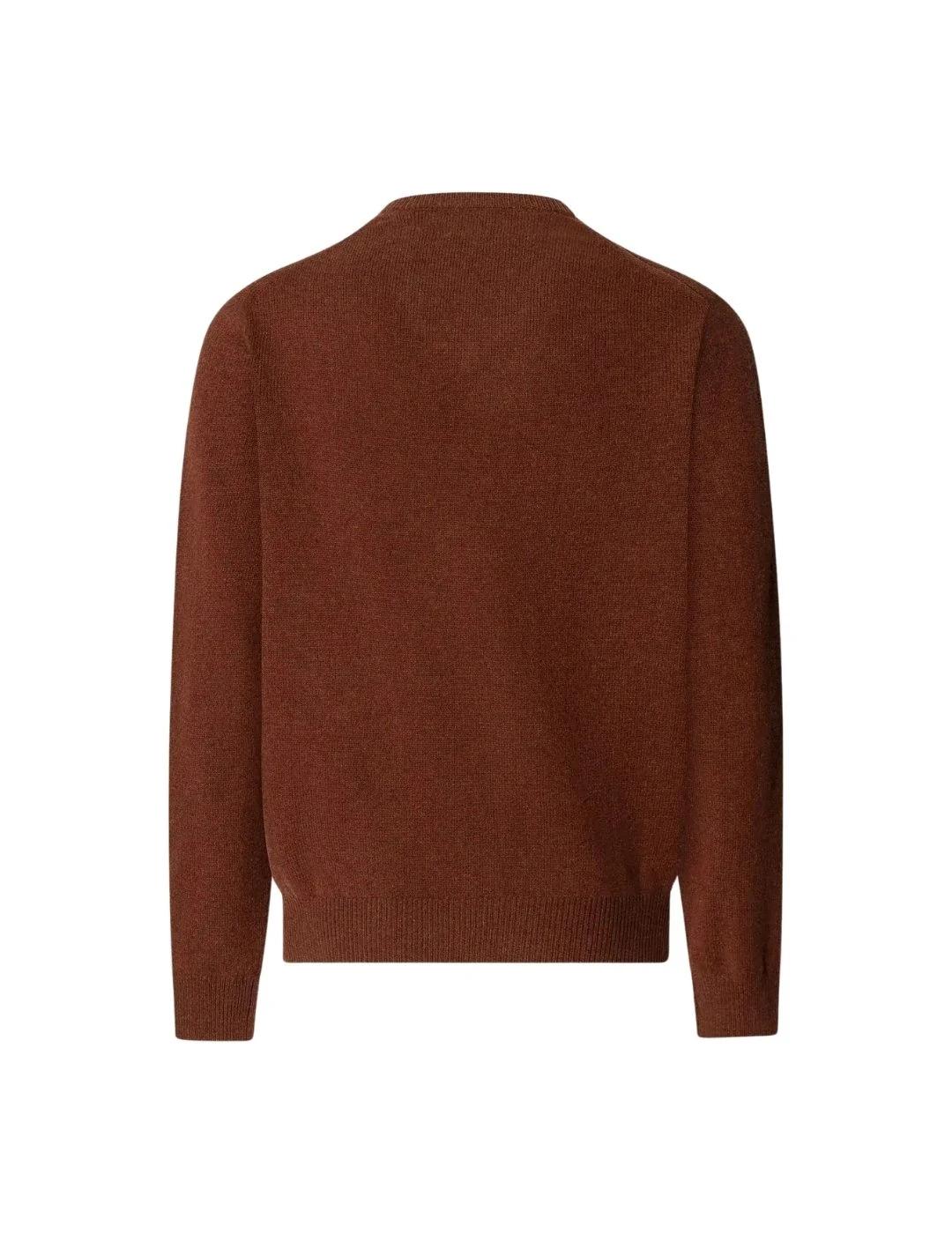 Hackett Jersey de lana cuello pico Marrón