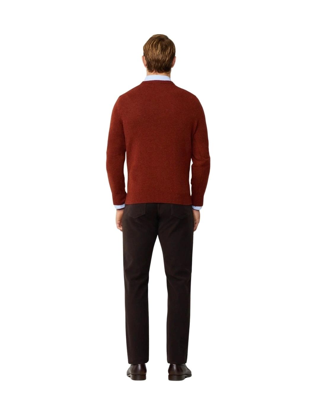 Hackett Jersey de lana cuello pico Marrón