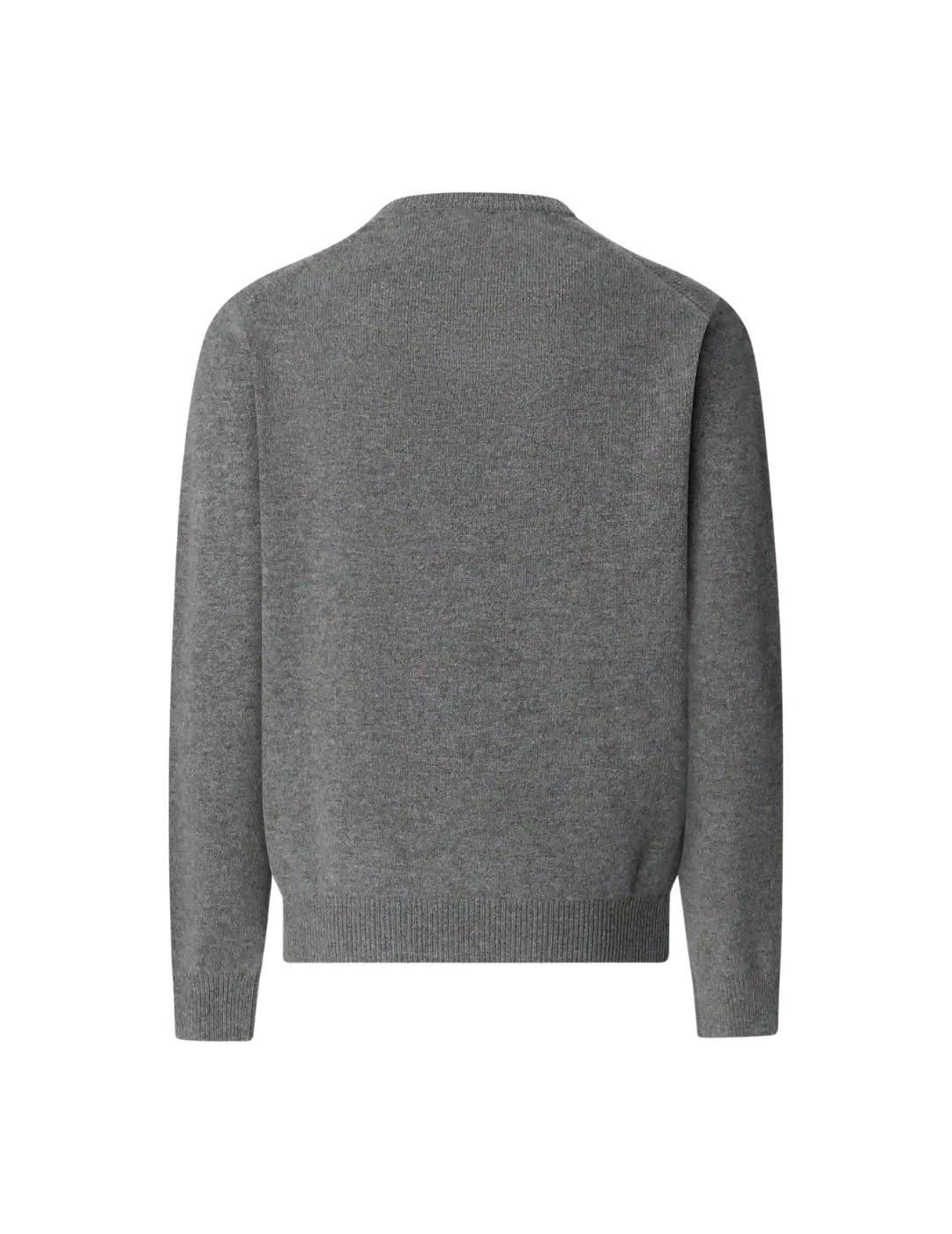 Hackett Jersey de lana cuello pico Gris claro