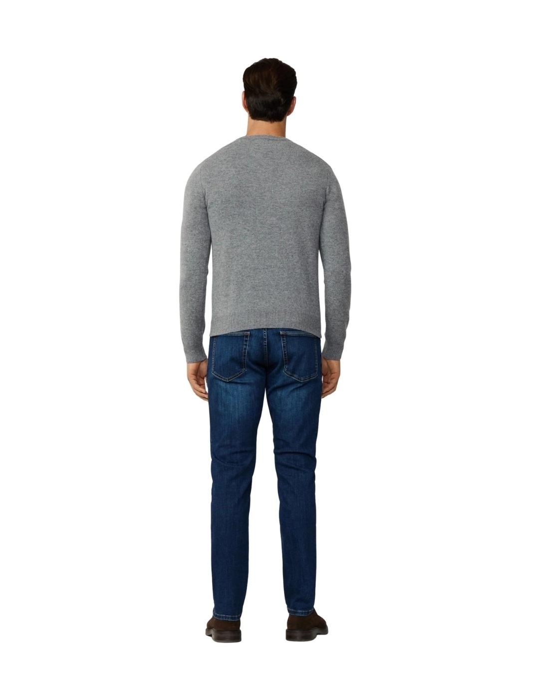 Hackett Jersey de lana cuello pico Gris claro