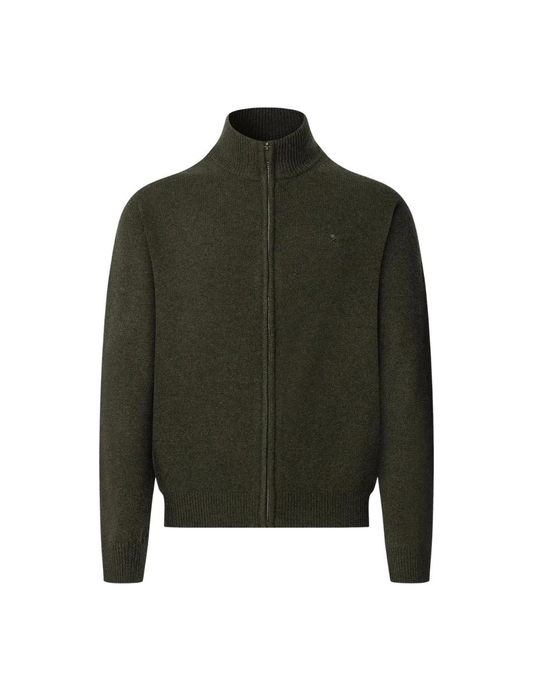 Hackett Cárdigan de lana cremallera completa Verde